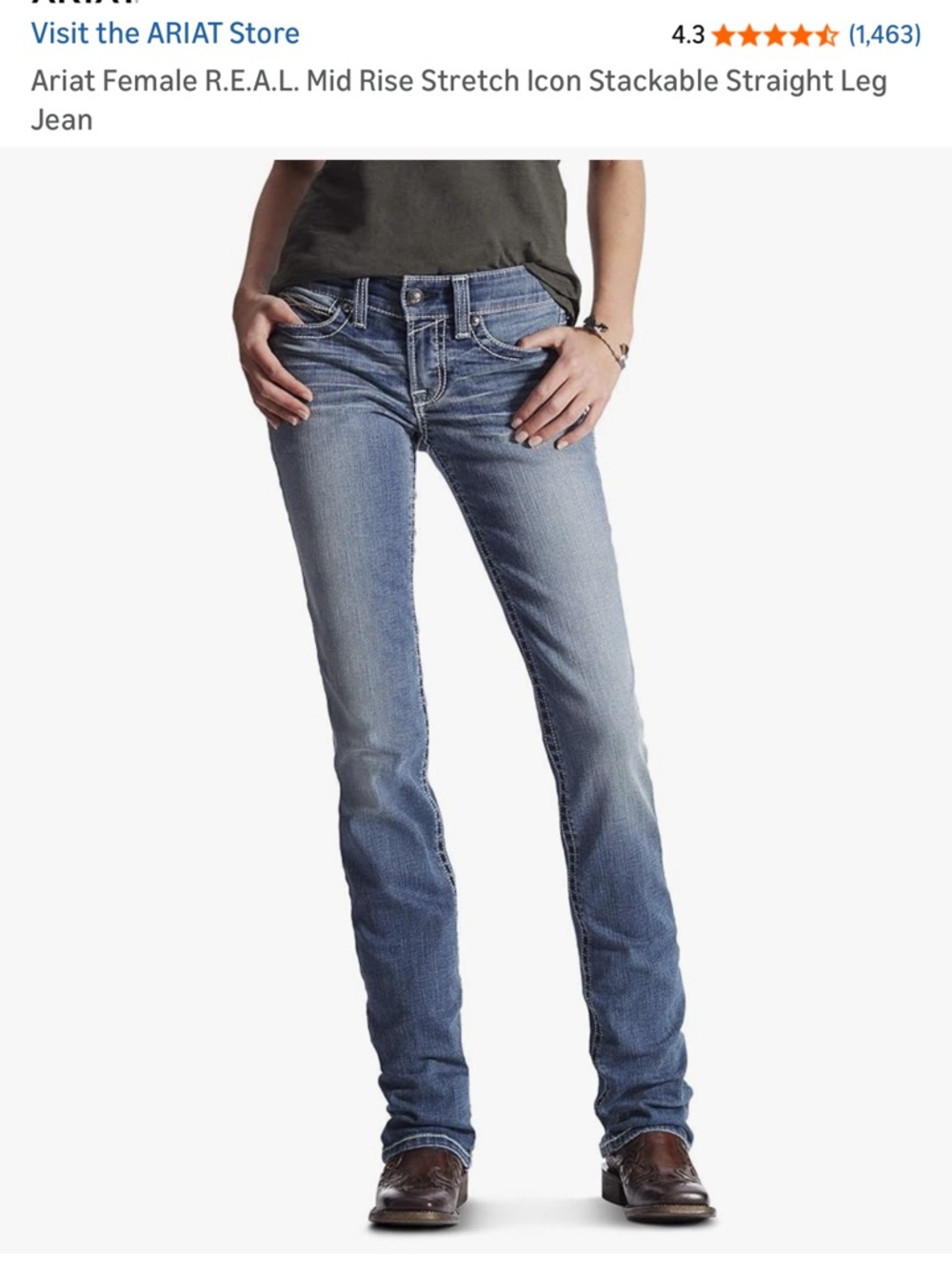 Ariat Women's REAL Straight Leg Jeans - Blue